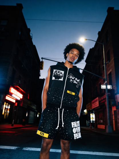 Faith over fear ( Sleeveless hoodie short set )